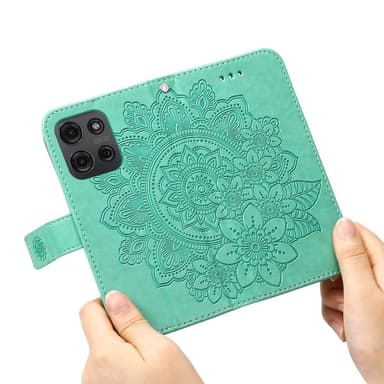 SKALO Motorola Moto G75 5G Mandala Plånboksfodral - Turkos