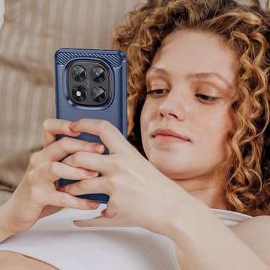 SKALO Xiaomi Redmi Note 14 Pro 5G Armor Carbon Skal - Blå
