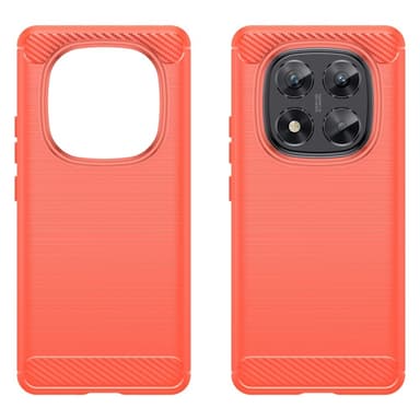 SKALO Xiaomi Redmi Note 14 Pro 5G Armor Carbon Skal - Röd