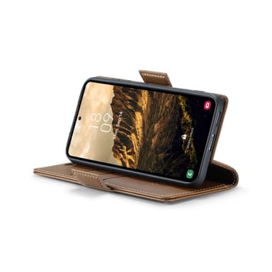 CaseMe Samsung S25 023 Series PU-Läder Plånboksfodral - Brun