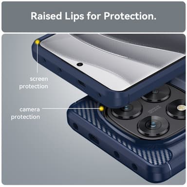 SKALO Xiaomi Redmi Note 14 Pro 5G Armor Carbon Skal - Blå