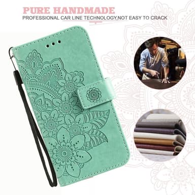 SKALO Motorola Moto G75 5G Mandala Plånboksfodral - Turkos