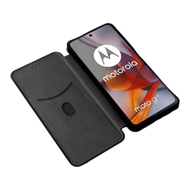 SKALO Motorola Moto G75 5G Carbon Fiber Plånboksfodral - Svart