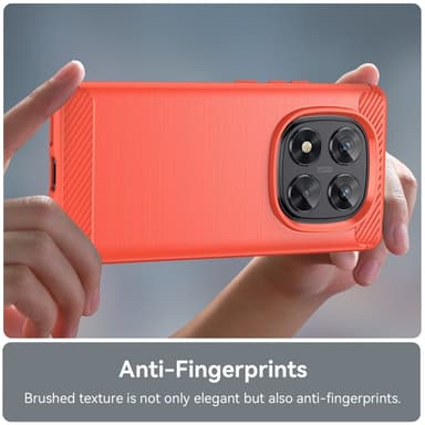 SKALO Xiaomi Redmi Note 14 Pro 5G Armor Carbon Skal - Röd