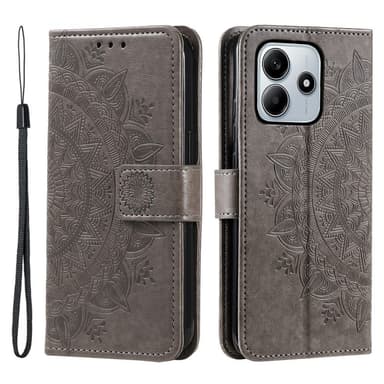 SKALO Xiaomi Redmi Note 14 4G Mandala Plånboksfodral - Grå