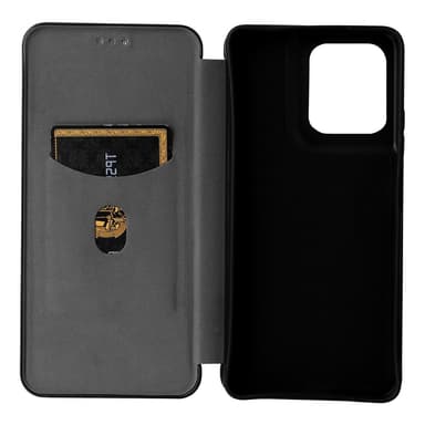 SKALO Motorola Moto G75 5G Carbon Fiber Plånboksfodral - Svart