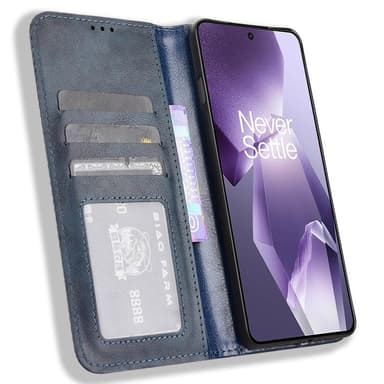 SKALO OnePlus 13R Embossed Premium Plånboksfodral - Blå