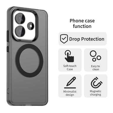 SKALO Xiaomi Redmi Note 14 5G Candy Series Hybrid Skal - Svart