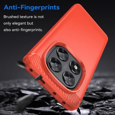 SKALO Xiaomi Redmi Note 14 Pro 5G Armor Carbon Skal - Röd