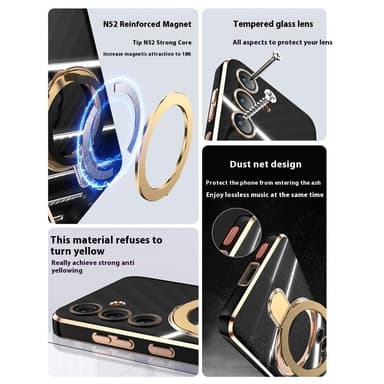 SKALO Samsung S25 Guldring Skal - Vit