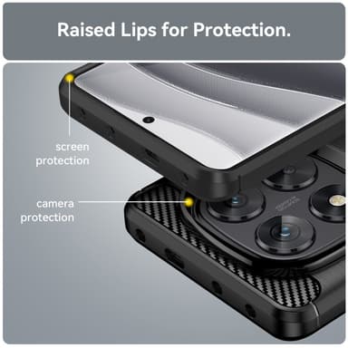 SKALO Xiaomi Redmi Note 14 Pro 5G Armor Carbon Skal - Svart