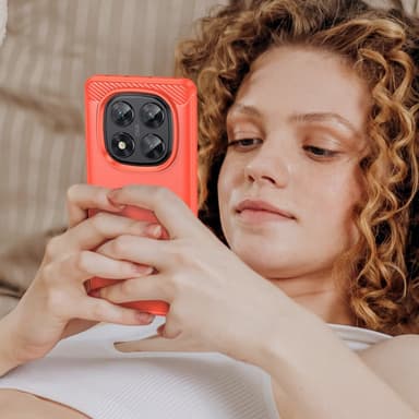 SKALO Xiaomi Redmi Note 14 Pro 5G Armor Carbon Skal - Röd