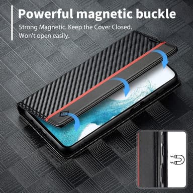 SKALO Samsung S25+ LC.IMEEKE Carbon Fiber Plånboksfodral - Svart