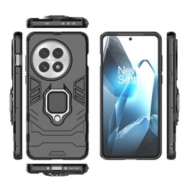 SKALO OnePlus 13 Armor Metallring Skal - Svart