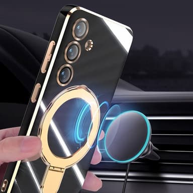 SKALO Samsung S25 Guldring Skal - Vit