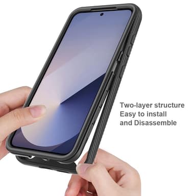 SKALO Samsung S25 Shockproof Clear Hybrid Skal - Svart
