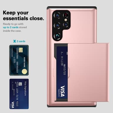 SKALO Samsung S25 Ultra Armor Korthållare Skal - Roséguld