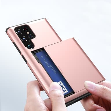 SKALO Samsung S25 Ultra Armor Korthållare Skal - Roséguld