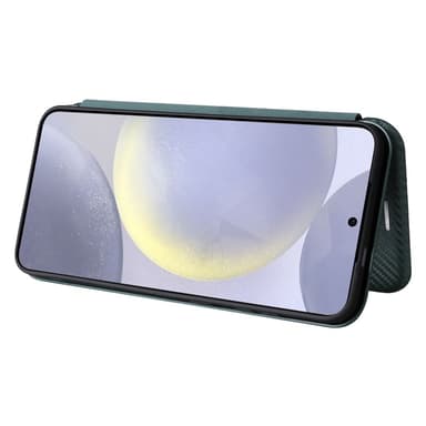 SKALO Samsung S25 Carbon Fiber Plånboksfodral - Grön
