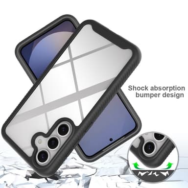 SKALO Samsung S25 Shockproof Clear Hybrid Skal - Svart