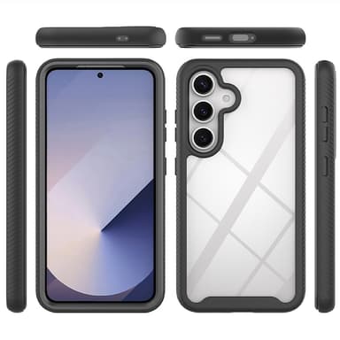 SKALO Samsung S25 Shockproof Clear Hybrid Skal - Svart