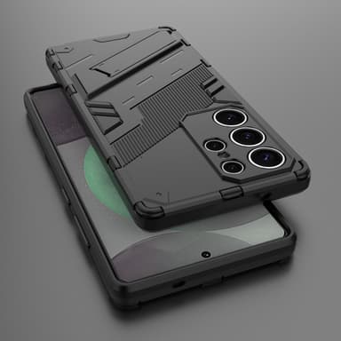 SKALO Samsung S25 Ultra Armor Hybrid Punk Skal - Svart