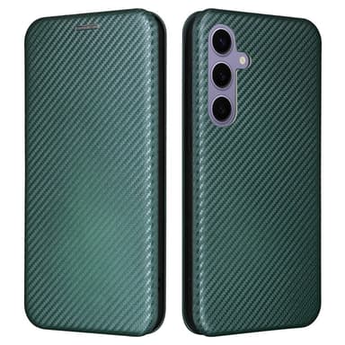 SKALO Samsung S25 Carbon Fiber Plånboksfodral - Grön