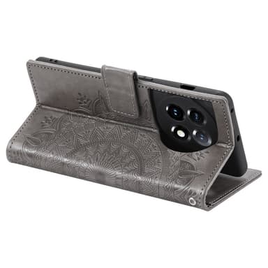 SKALO OnePlus 13R Mandala Plånboksfodral - Grå