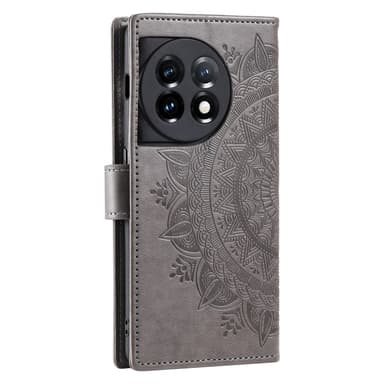 SKALO OnePlus 13R Mandala Plånboksfodral - Grå