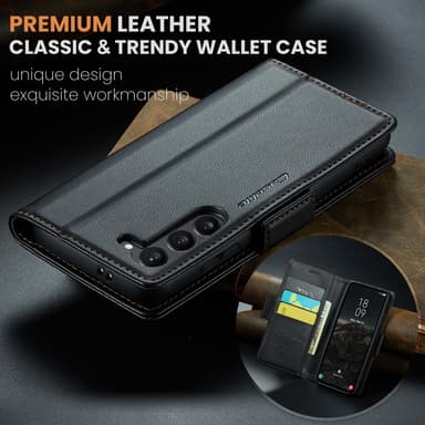 CaseMe Samsung S25 023 Series PU-Läder Plånboksfodral - Svart