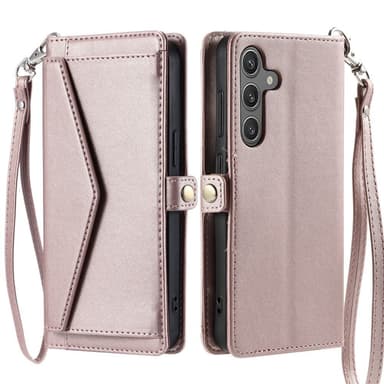 SKALO Samsung S25 PU-Läder Envelope Plånboksfodral - Roséguld