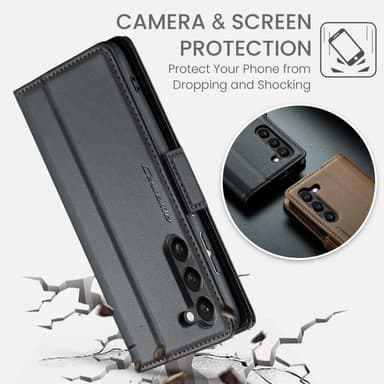 CaseMe Samsung S25 023 Series PU-Läder Plånboksfodral - Svart