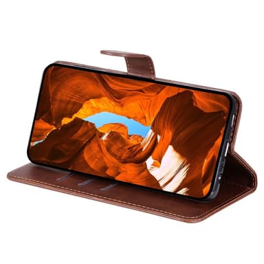 SKALO Xiaomi Redmi Note 14 4G Klassisk Dragkedja Plånboksfodral - Brun