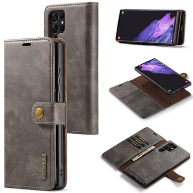 DG MING Samsung S25 Ultra 2-i-1 Magnet Plånboksfodral - Grå