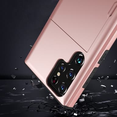 SKALO Samsung S25 Ultra Armor Korthållare Skal - Roséguld