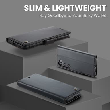 CaseMe Samsung S25 023 Series PU-Läder Plånboksfodral - Svart
