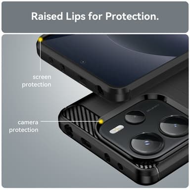 SKALO Xiaomi Redmi Note 14 4G Armor Carbon Skal - Svart