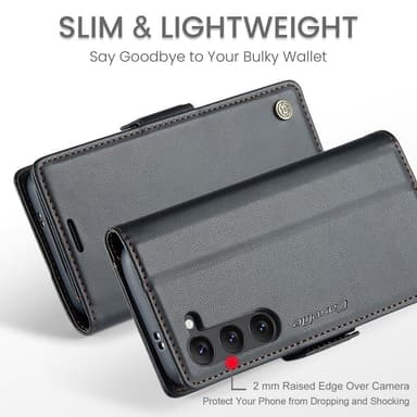 CaseMe Samsung S25 023 Series PU-Läder Plånboksfodral - Svart
