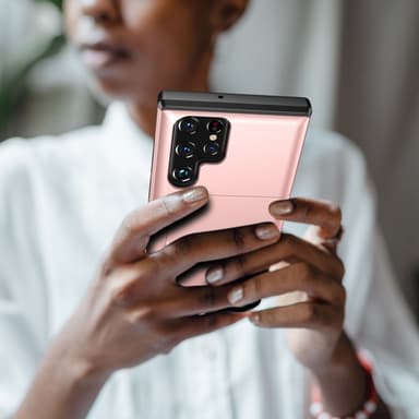 SKALO Samsung S25 Ultra Armor Korthållare Skal - Roséguld