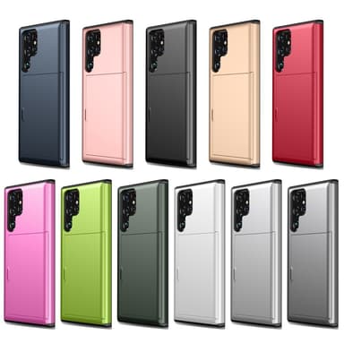SKALO Samsung S25 Ultra Armor Korthållare Skal - Roséguld