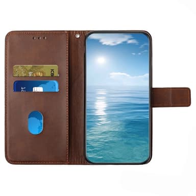 SKALO Xiaomi Redmi Note 14 5G PU-Läder Plånboksfodral - Brun