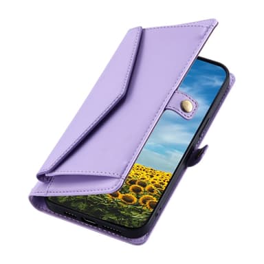 SKALO Xiaomi Redmi Note 14 4G PU-Läder Envelope Plånboksfodral - Lila