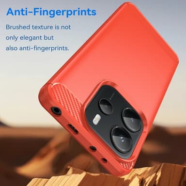 SKALO Xiaomi Redmi Note 14 4G Armor Carbon Skal - Röd