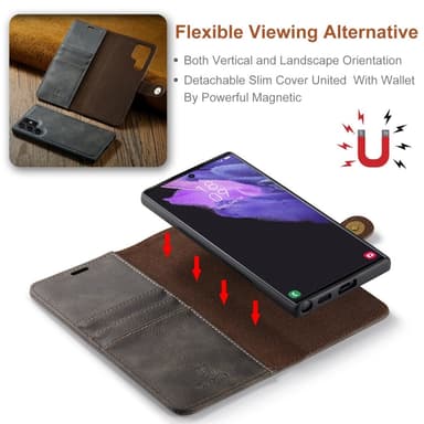 DG MING Samsung S25 Ultra 2-i-1 Magnet Plånboksfodral - Grå