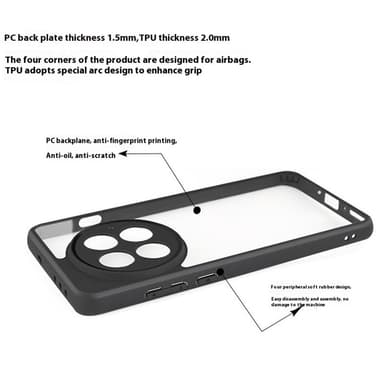 SKALO OnePlus 13 Transparent TPU Bumper Skal - Svart