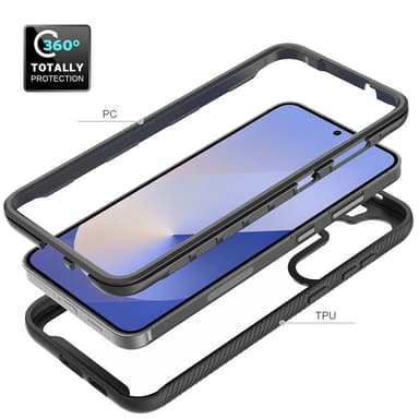 SKALO Samsung S25+ Shockproof Clear Hybrid Skal - Röd