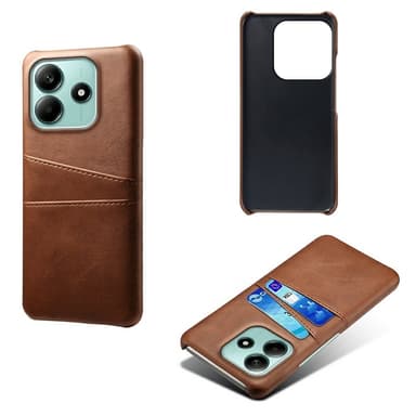 SKALO Xiaomi Redmi Note 14 5G PU-Läder Korthållare Skal - Brun