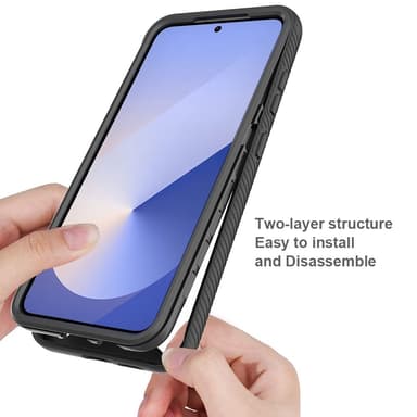 SKALO Samsung S25+ Shockproof Clear Hybrid Skal - Röd