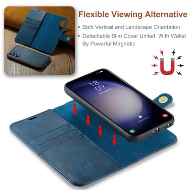 DG MING Samsung S25 2-i-1 Magnet Plånboksfodral - Blå