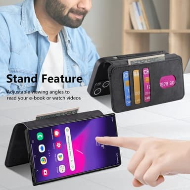 SKALO Samsung S25 Ultra CASENEO MW-03 Plånboksfodral - Svart